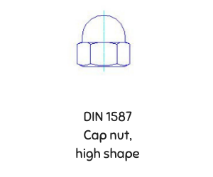 DIN 1587 CAP NUT , HIGH SHAPE