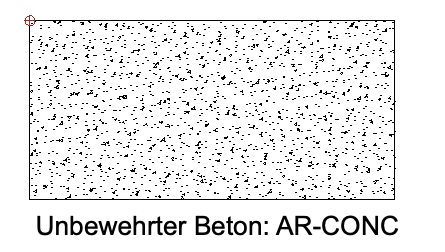 Unbewehrter Beton: AR-CONC  Beschreibung: Punkte und kleine Dreiecke (Kies).