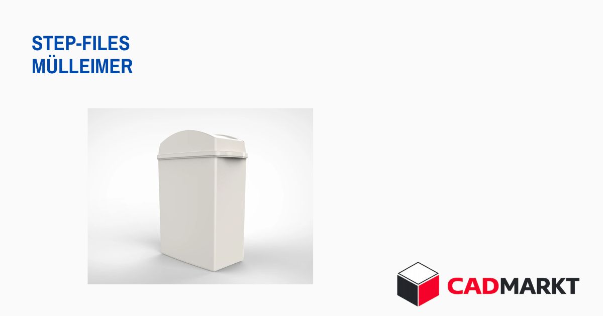 STEP 3D-Modell Mülleimer isometrische Ansicht