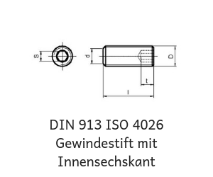 DIN 913 ISO 4026  Gewindestift 