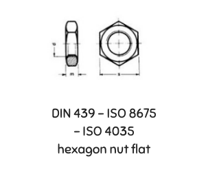 DIN 439 - ISO 8675 - ISO 4035 HEXAGON NUT FLAT