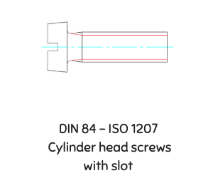 DIN 84 - ISO 1207 CYLINDER HEAD SCEWS WITH SLOT