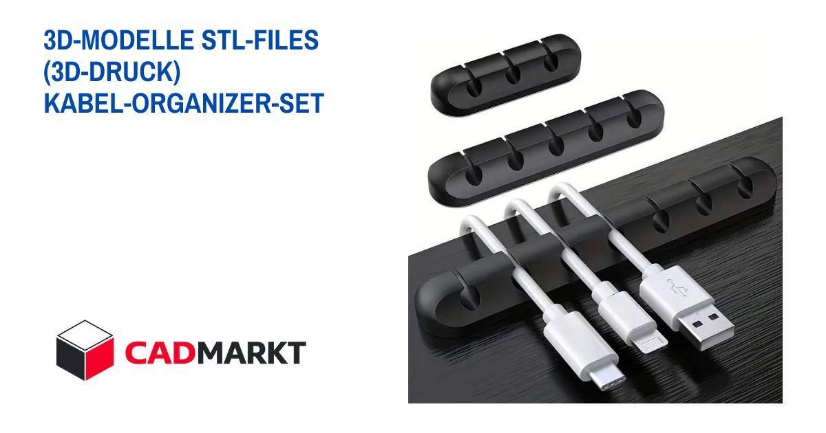 Kabel-Organizer-Set - OBJ-FILE - 3D-Druck