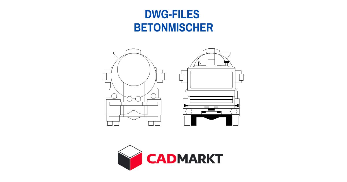 Betonmischer 2D-Block Format: DWG - 2 Ansichten