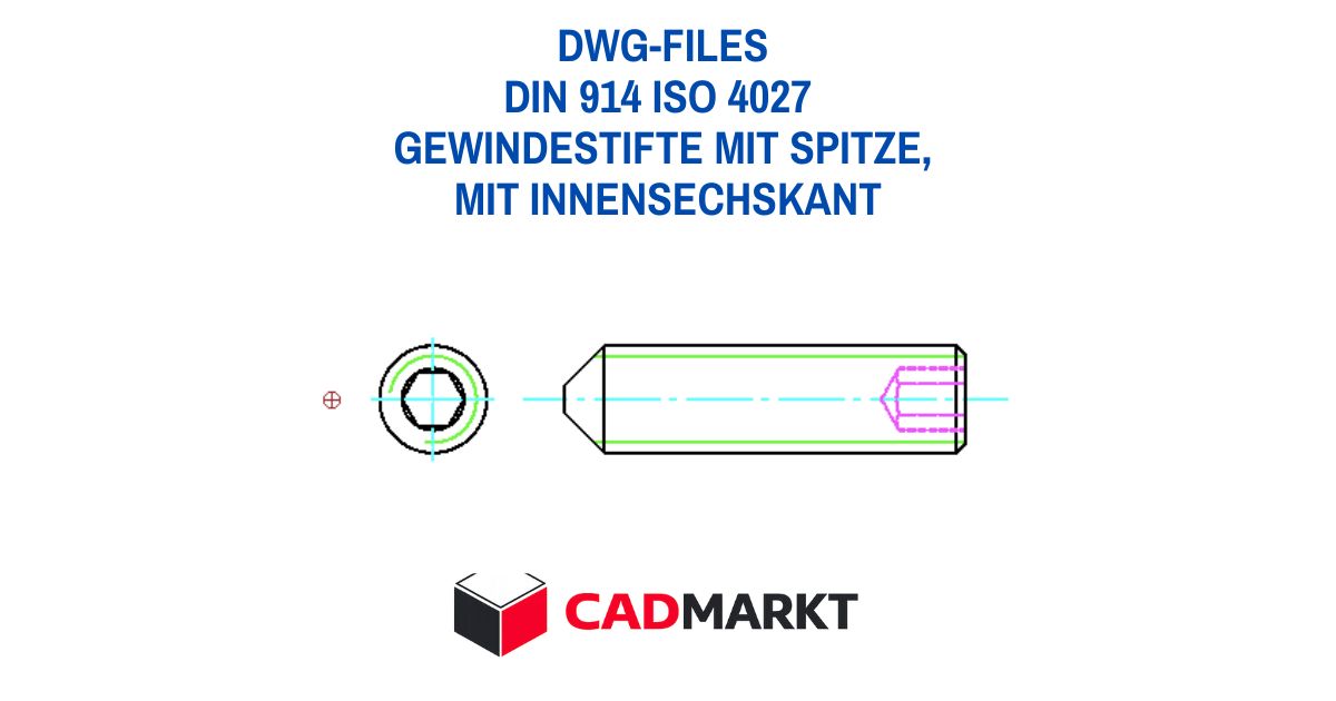 DIN 914 / ISO 4027 Gewindestifte mit Spitze, mit Innensechskant