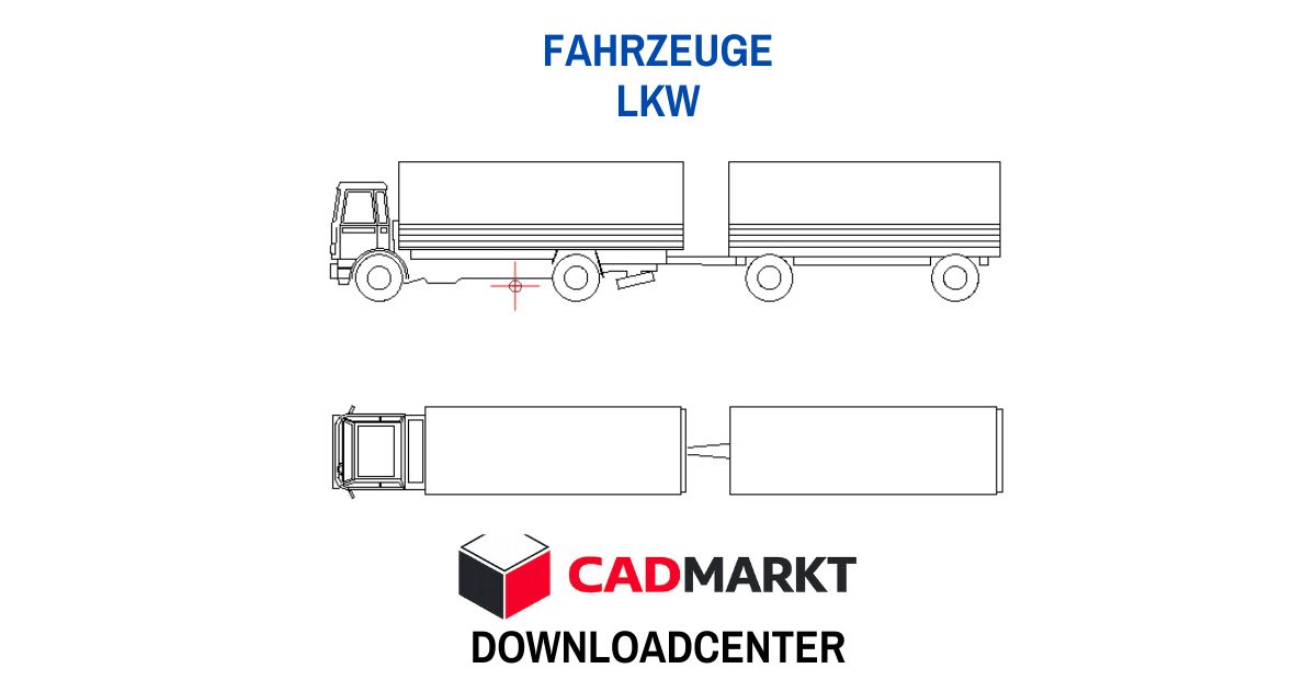 LKW mit Hänger in 2 Ansichten - SW