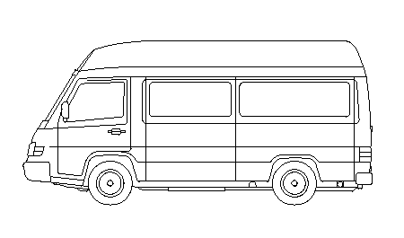 Kleinbus Technische Zeichnung DWG: Kleinbus - Seitenansicht