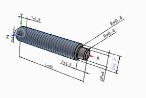 Gewindestift mit Schlitz und Zapfen DIN 417 / ISO 7435 3D-Modell als STEP-FILE
