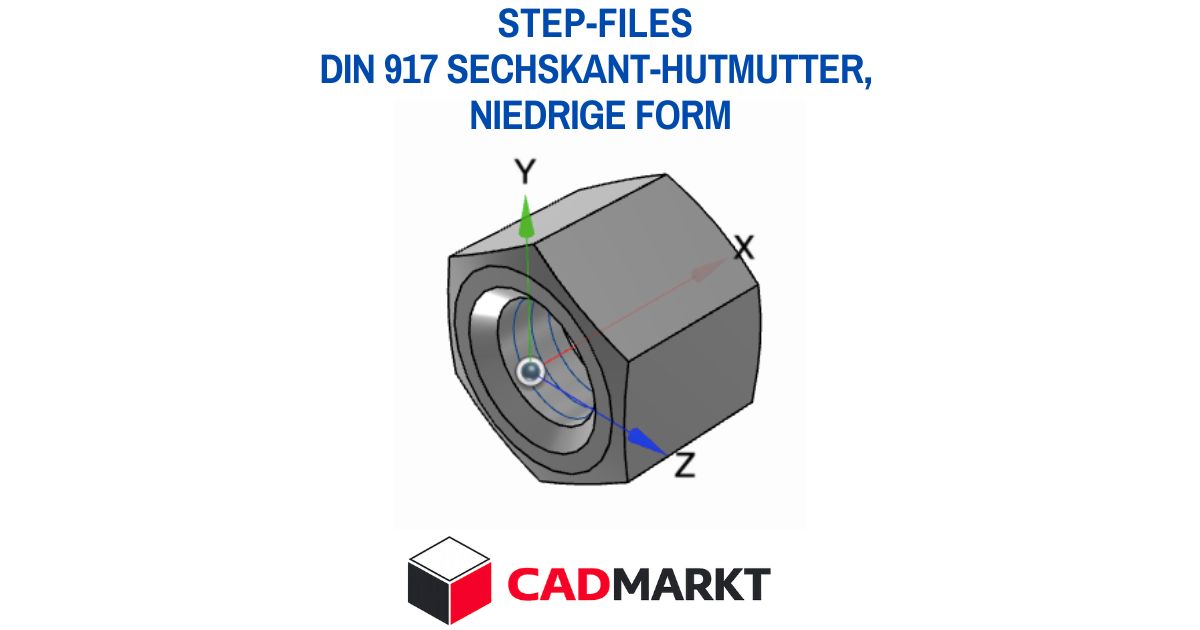 DIN 917 Sechskant-Hutmutter, niedrige Form 3D-Modell als STEP-FILE / CADMARKT