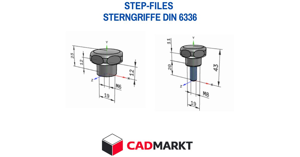 DIN 6336 Sterngriff 3D-Modell als STEP-FILE / CADMARKT